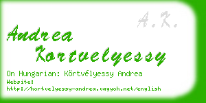 andrea kortvelyessy business card