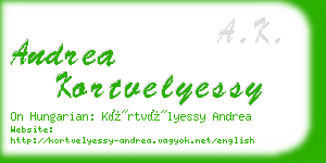 andrea kortvelyessy business card